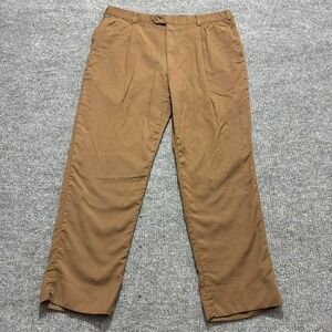 Austin Reed Mens Dress Pants W36" Brown Pure Wool Pleated Front Mid Rise‎
